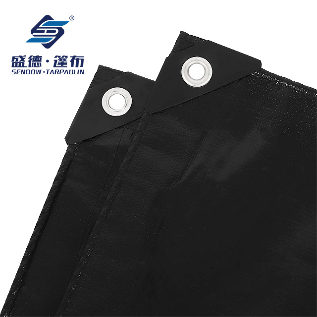 Middle-Duty Poly Tarp Black PE Tarpaulin Fabric For Drying Maize