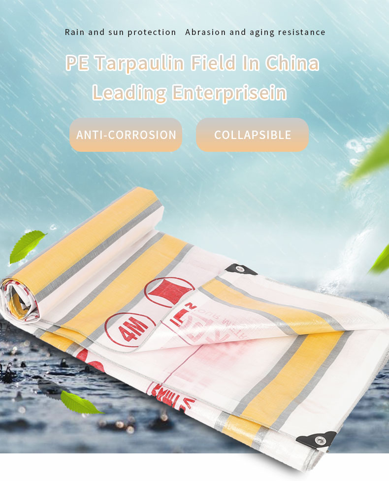 Yellow silver and white stripes tarpaulin price