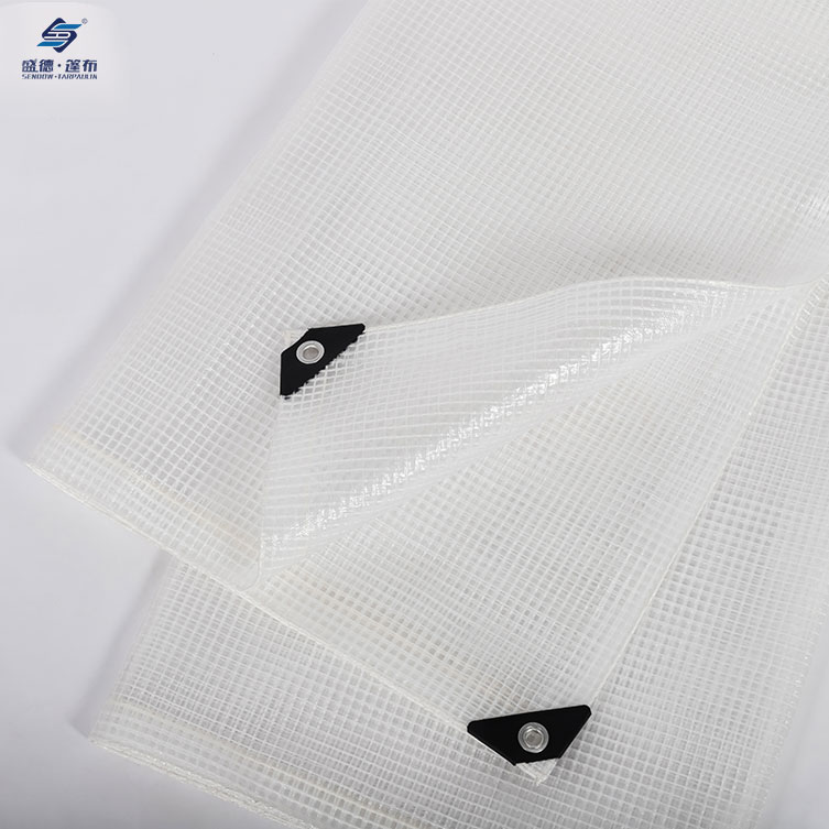 White PE Grid Waterproof Heavy Duty PE tarpaulin Sheets