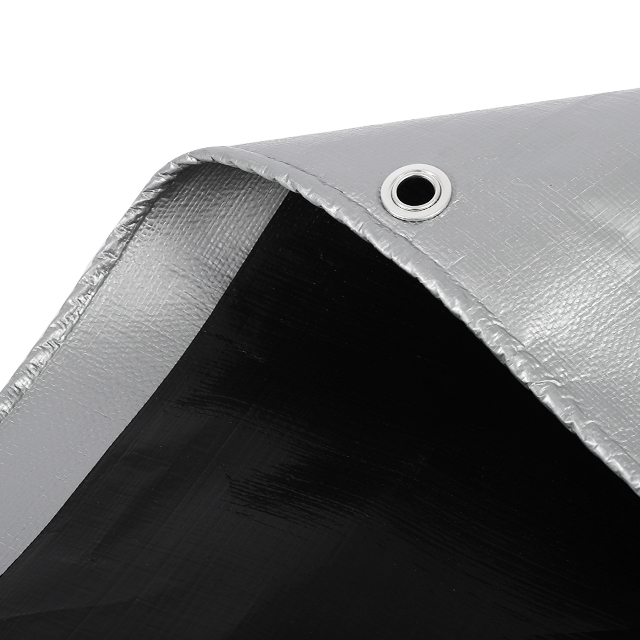 Silver/black PE Tarpaulin