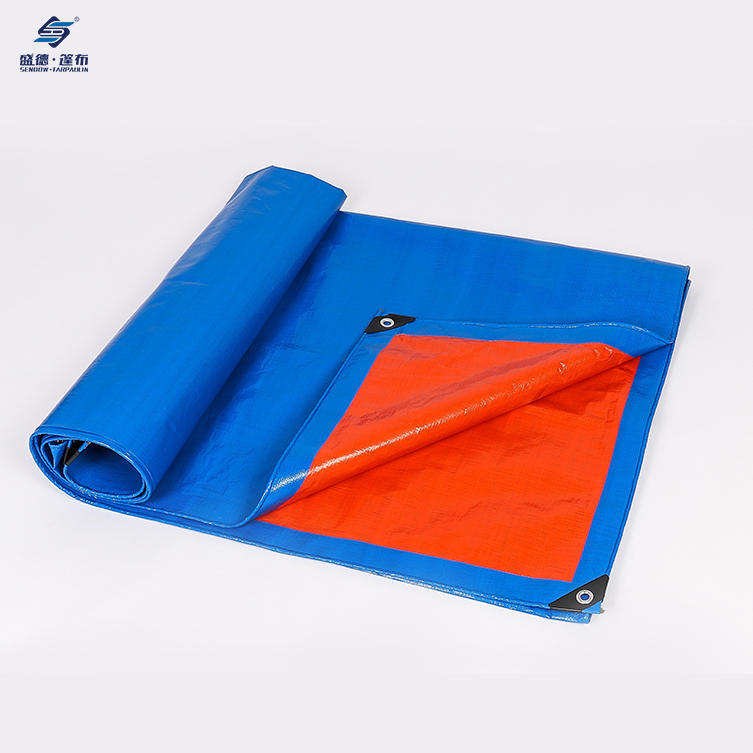 Blue/Orange Waterproof Heavy Duty PE Tarpaulin
