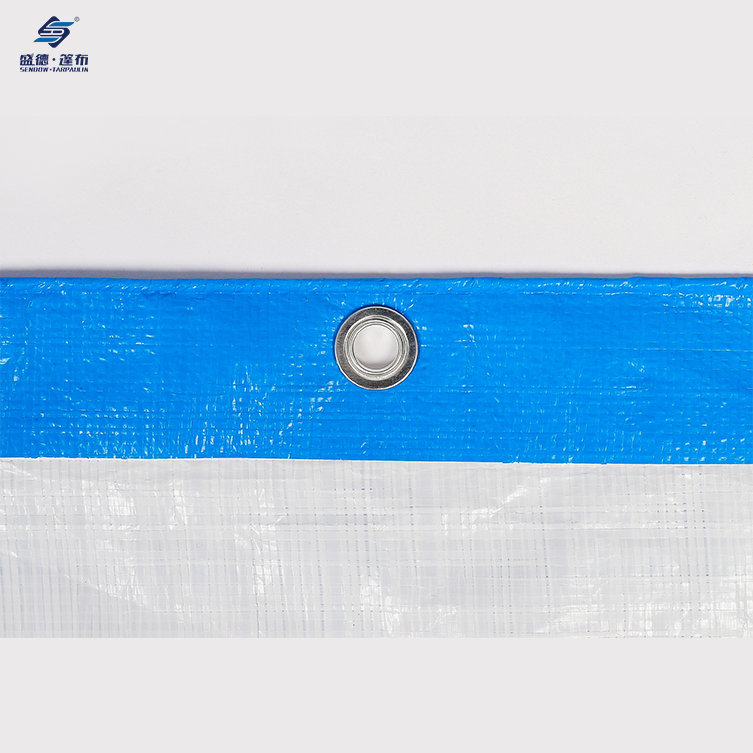 Blue/White Waterproof Heavy Duty PE Tarpaulin
