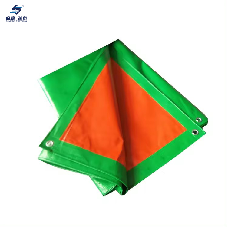 Green/Orange Waterproof Heavy Duty PE Tarpaulin