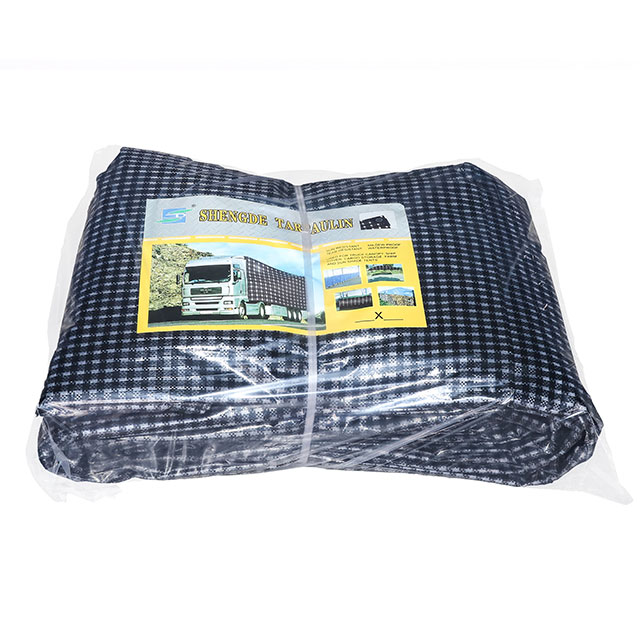 Promotional Sun Protection Tarps Black And White Grid PE Tarpaulin