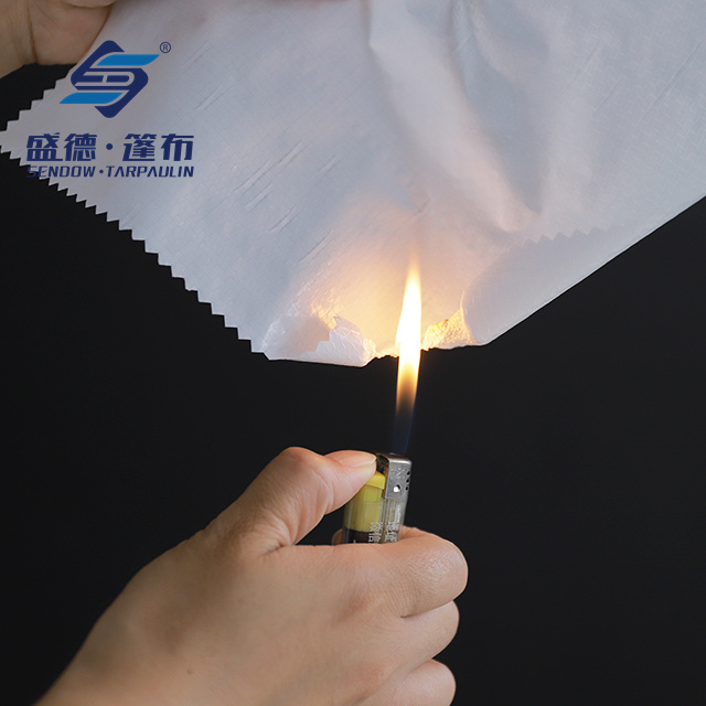 White Heavy Duty Fire Retardant Poly Tarps