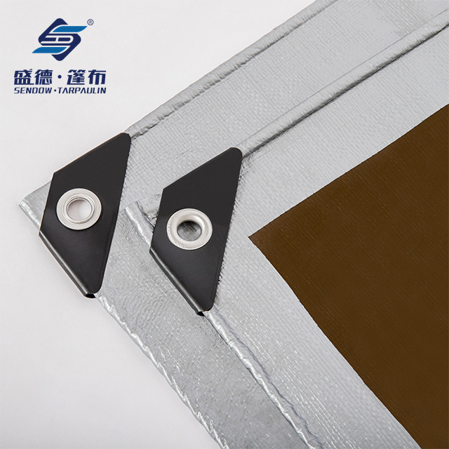 Multipurpose Protective Cover Silver Brown Poly Tarp Durable Water Resistant Weather Resistant