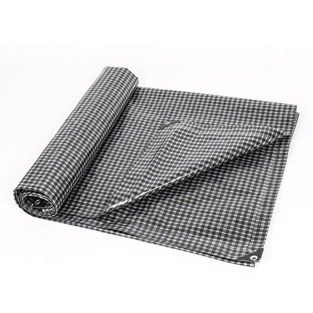 Promotional Sun Protection Tarps Black And White Grid PE Tarpaulin